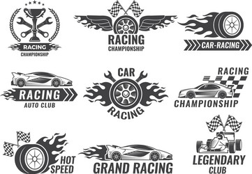 Racing Car Badges & Labels Vector Image