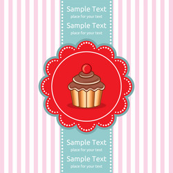 Greeting card cute girl with cake Royalty Free Vector Image