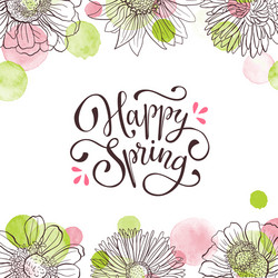 Floral Spring Greeting Card Vector Image
