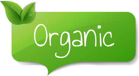 green organic label isolated white background vector