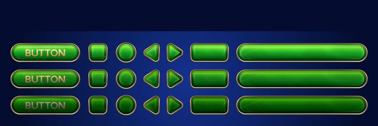 green ui button animation for game vector image