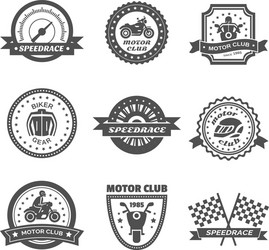 rider label set Vector Image