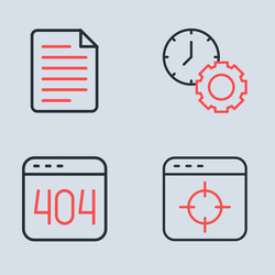 set line time management page with 404 error vector image