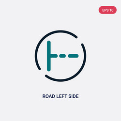 Two color road left side icon from maps and flags vector