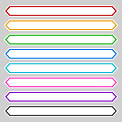 8 color octagonal button banner shape colorful vector image