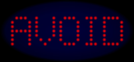 avoid led style message with glowing dots vector image