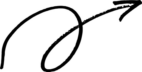 brushstroke arrow smooth two loop up hand drawn vector image
