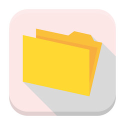yellow empty folder with paper flat app icon vector