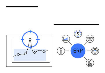 business process optimization with erp system vector image