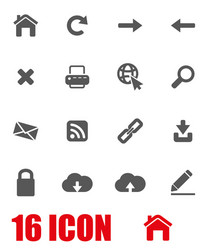 grey web icon set vector image