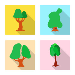 isolated object of tree and nature icon set vector image