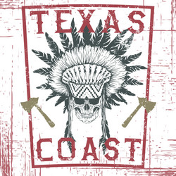 old graphic label with skull of injun Vector Image
