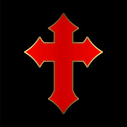red knights templar cross on black background vector image