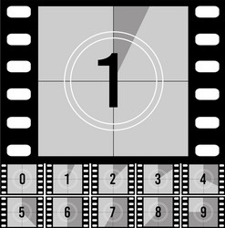 Movie filmstrip time countdown grunge film strip Vector Image
