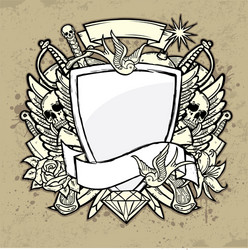 Grunge Shield Label Vector Image
