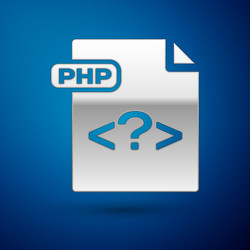 Silver php file document download button icon vector