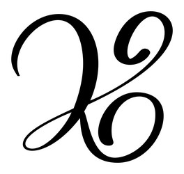 Calligraphy hand drawn letter k icon logo Vector Image