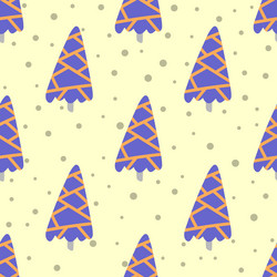 christmas tree and snowflake seamless pattern new vector image