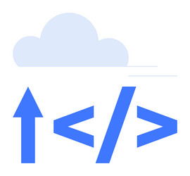 cloud computing concept with upload arrow and blue vector image