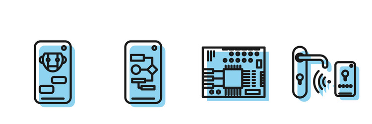 set line printed circuit board pcb bot algorithm vector image