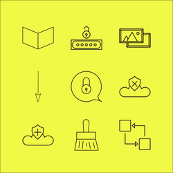 web linear icon set simple outline icons vector image