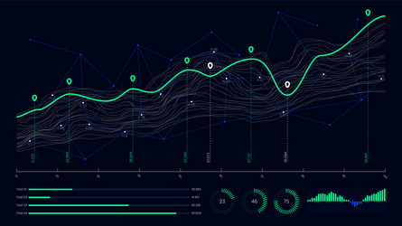 digital business analytics concept data threads vector