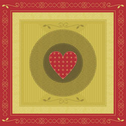 Greeting card with heart vector