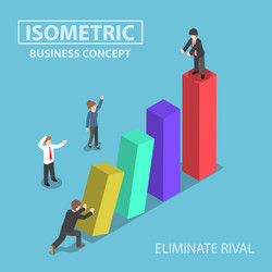 isometric businessman eliminate his rival vector