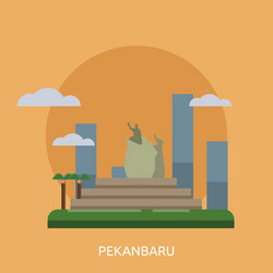 pekanbaru city of indonesia conceptual design vector