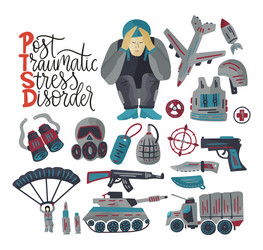 Ptsd post traumatic stress disorder Royalty Free Vector