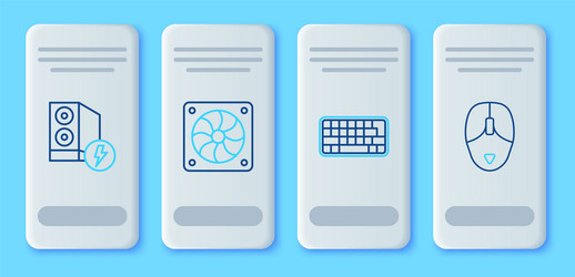 set line computer cooler keyboard case vector image
