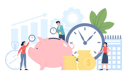 time saving concept save and money vector image