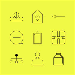 web linear icon set simple outline icons vector image