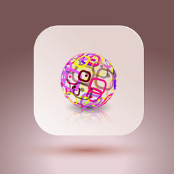 Abstract globe made from retro rectangles vector