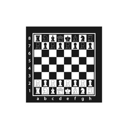 chess figures on chessboard top view black vector