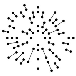 radial radiating lines with nodes nodal points vector image