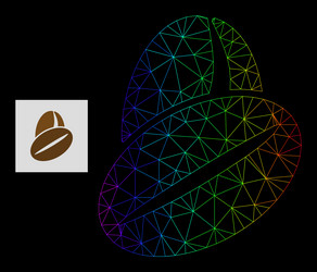 Rainbow gradient polygonal mesh cacao beans icon vector