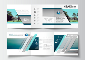 Set of business templates for tri-fold brochures vector