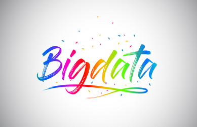 Bigdata creative word text with handwritten vector