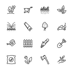 Gardening & Horticulture Icon Set Vector Image