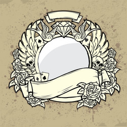 Grunge Label - Retro & Skull Vector Image