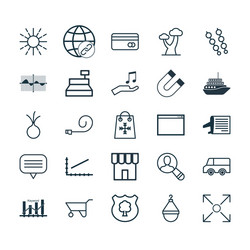 set of 25 universal editable icons can be used vector