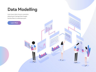 Data Modeling Isometric Template vector image