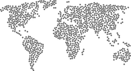 global map pattern of cog items vector image