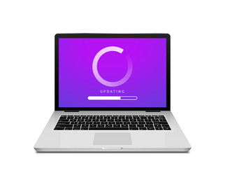 laptop updating software progress computer update vector image