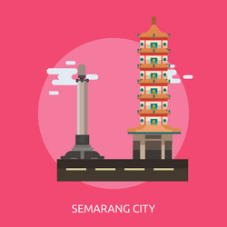 semarang city of indonesia conceptual design vector