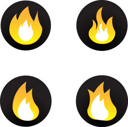 Set flat fire icons on a white background vector