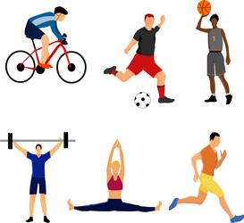 Set of sport men vector