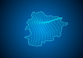 abstract digital map andorra with particles vector