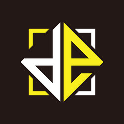 D e initials quadrangle monogram with square vector